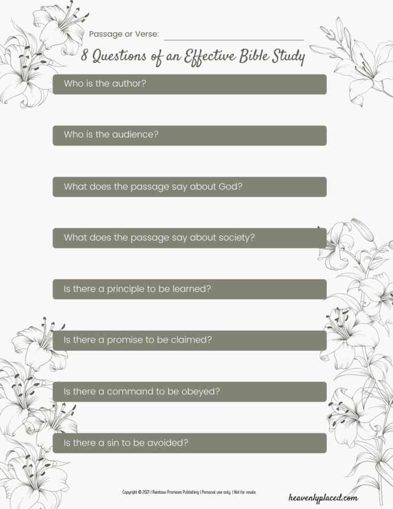 Bible study questions